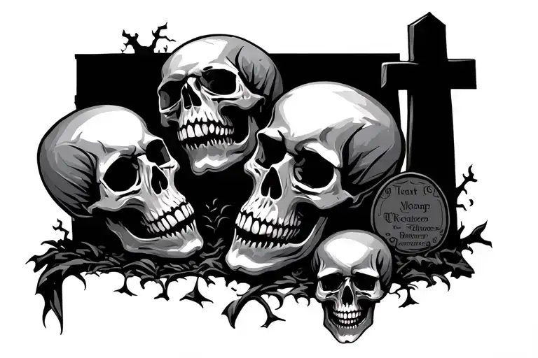Skulls And Creepy Graveyard