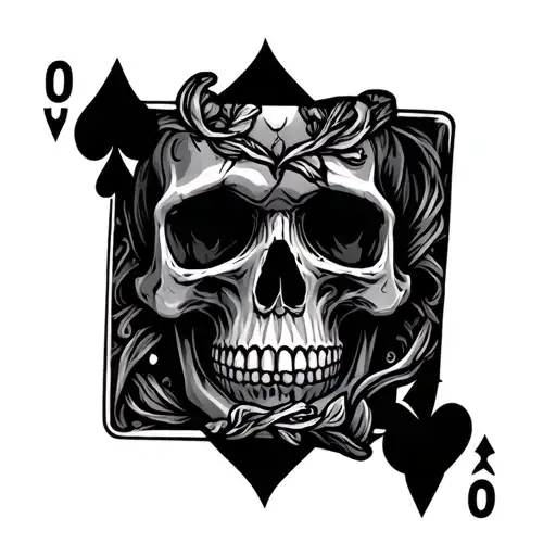 Playing Cards And Skull