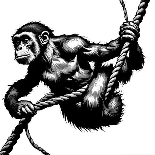 Monkey Climbing Rope Wrapped