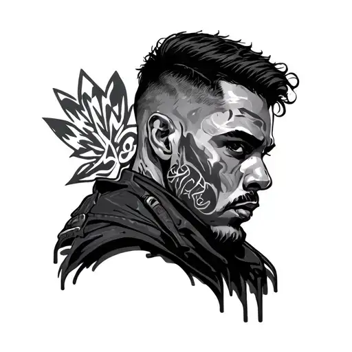 Graffiti Style Hardiman Back Tattoo With