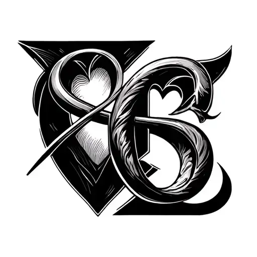 The Letter E And Heart On Infinity Symbol Intertwined