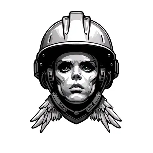 Construction Helmet With Wings Spread