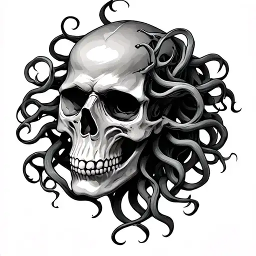 Medusa Skull In The Style Of Cleon Patterson