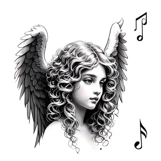 Angel Wigs And Music Notes