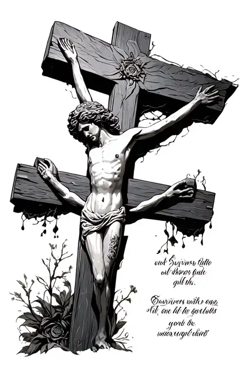 Crucifix With Survivors Guilt Writin Above It