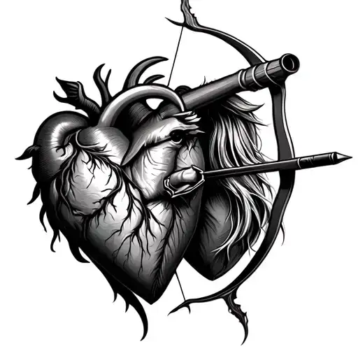 Heart And Sagittarius Archer Shooting