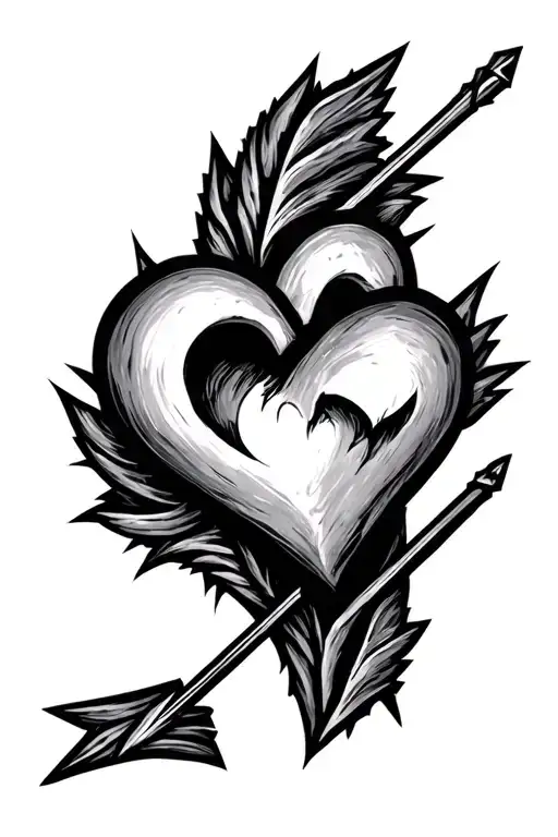 Arrow With A Heart Beat For The Shaft