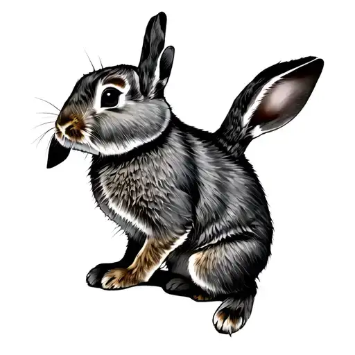 Rabbit Standing On Hind Legs