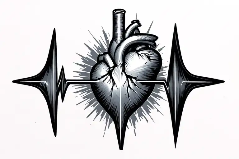 Arrow With A Ekg Heartbeat For The Shaft