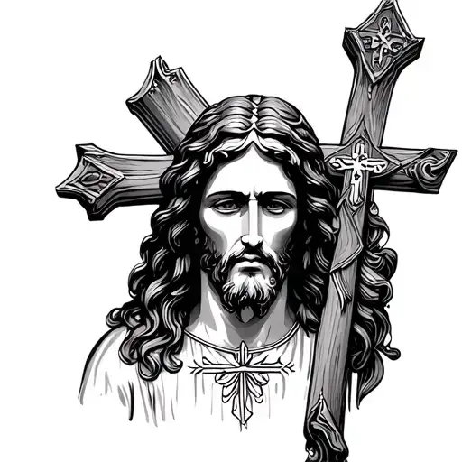 Jesus Faith Tattoo With Cross