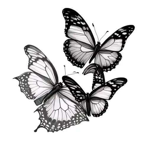 Butterflies Flying Together