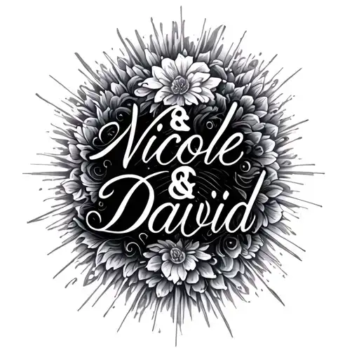 Divine Light Emanating Nicole And David Names Written Beside Each Other In The Akazh