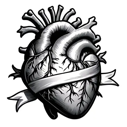 Heart With Banner Wrapping