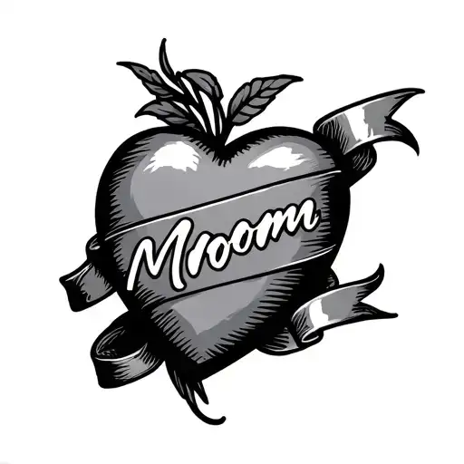 Heart With Banner Wrapping Mom