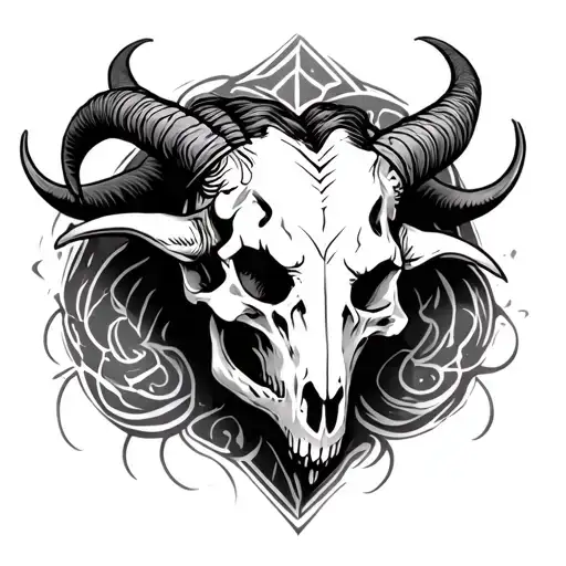 Devil Goat Skull Surrounded