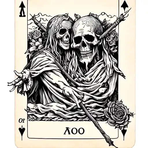 The Fool And Death Tarot Card