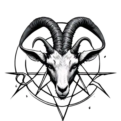 Devil Goat Pentagram Drawn