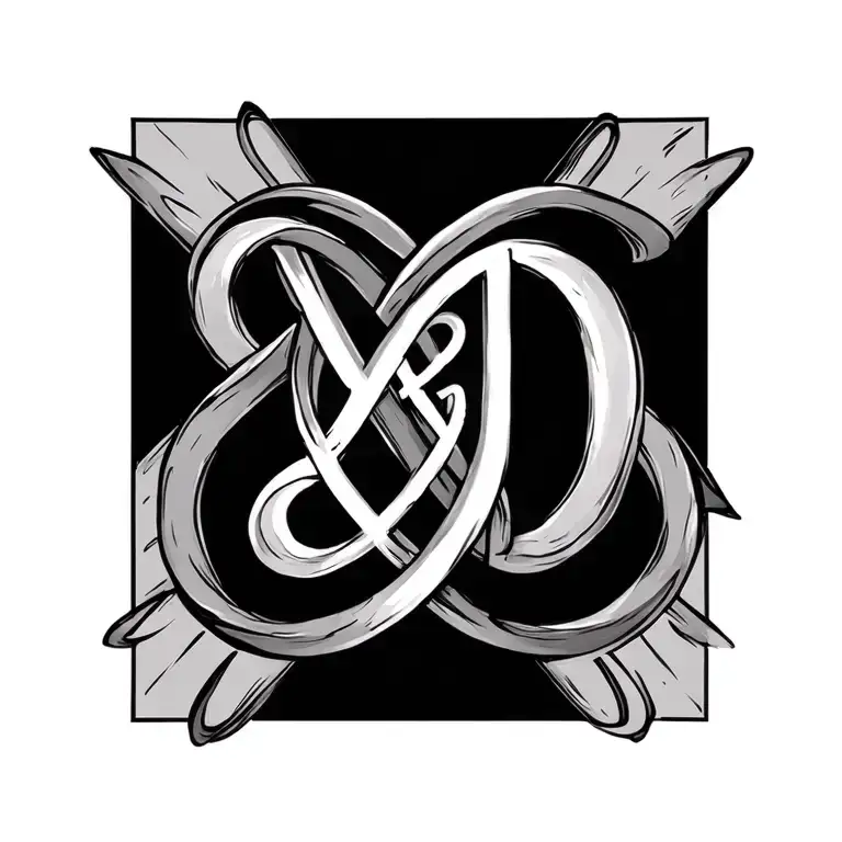 M And D Initials Infinity Symbol