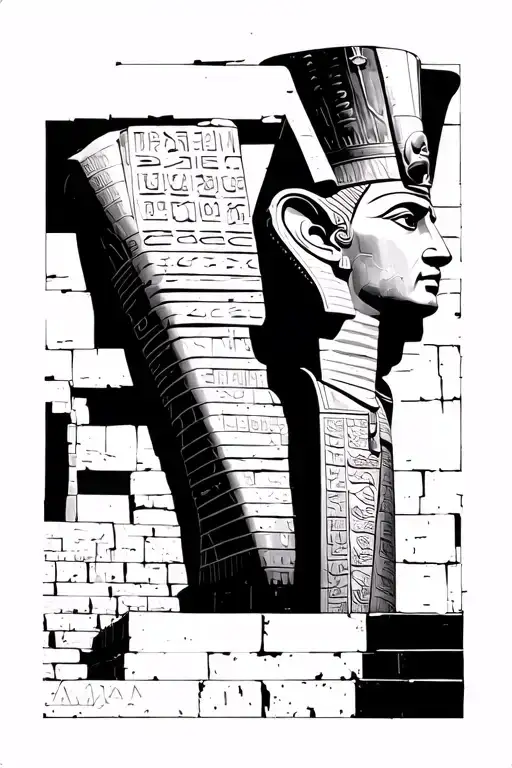 Karnak Temple With King Ramses Ii Statue Infront Of Temple