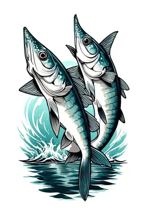 King Mackerel Memorial Tattoo For Dad