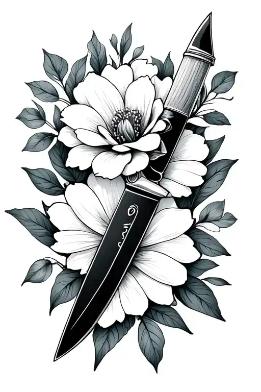 Knife And Flower