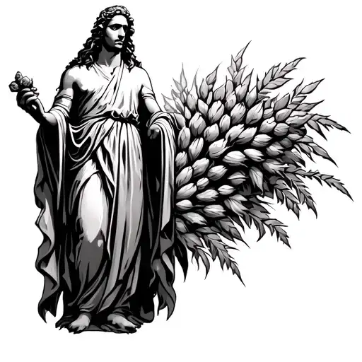 God Of The Harvest Ceres Standing Full Length Romanesque Style
