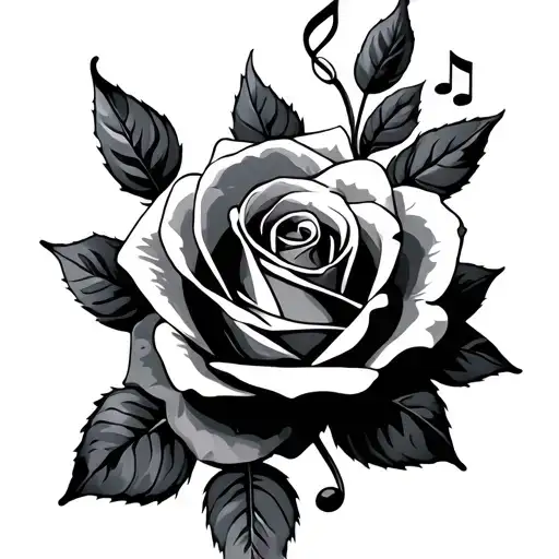 Rose And Music Note