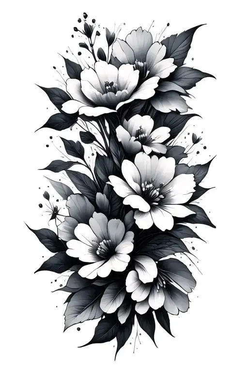 Flowers Mountain Abstract Cubic