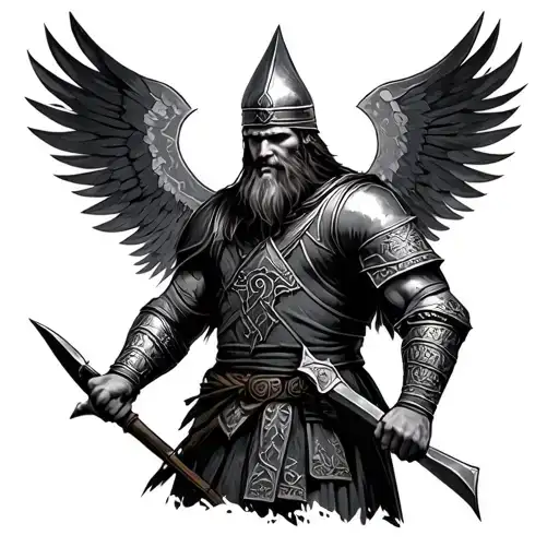 Slavic Warrior On The Battlefield