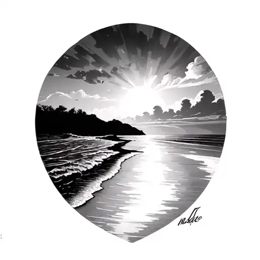 Cornish Beach Sunset