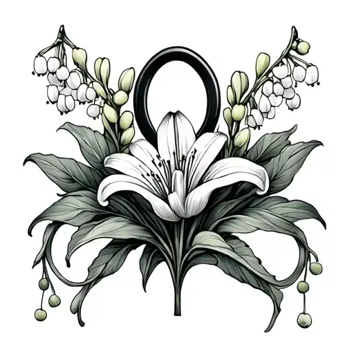 Gemini Symbol And Lily Of The Valley Flower