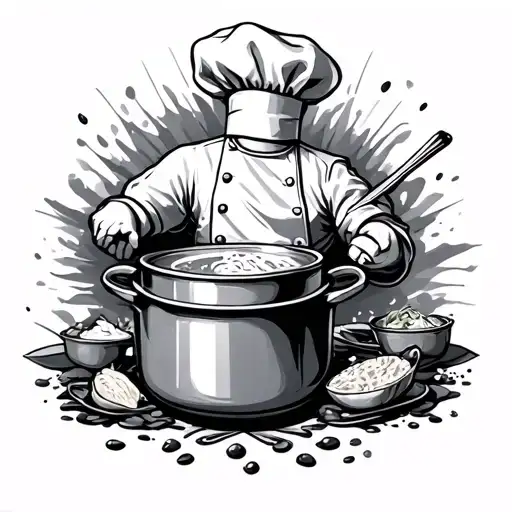 Chef Cooking Pot Overflowing