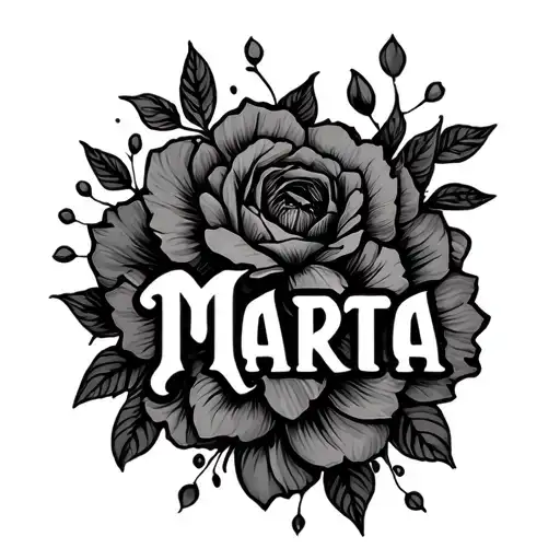 Marta Name Tattoo Design