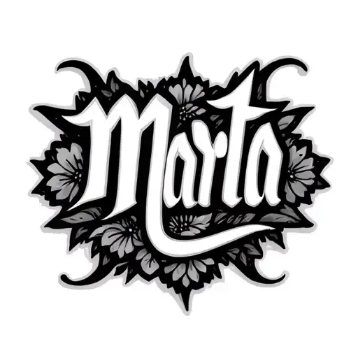 Marta Name Tattoo Design Without Background