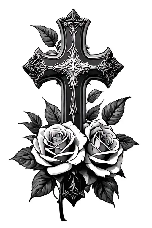 Cross And Roses