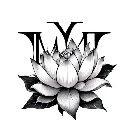Letter M And Lotus Flower