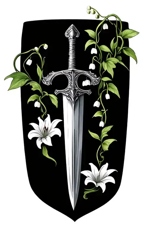Sword With Lily Of The Valley Around The Handle