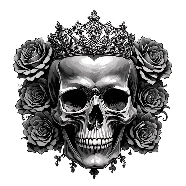 Gothic Skull Adorned With Tiara