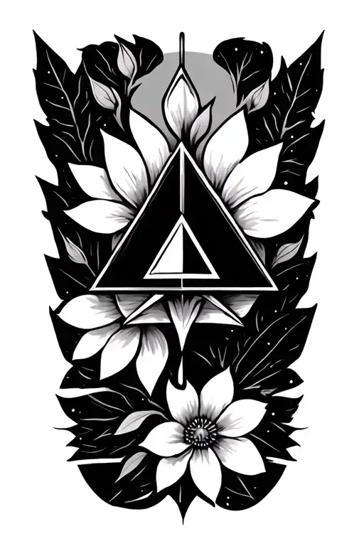 Triforce With Flower Minimalist