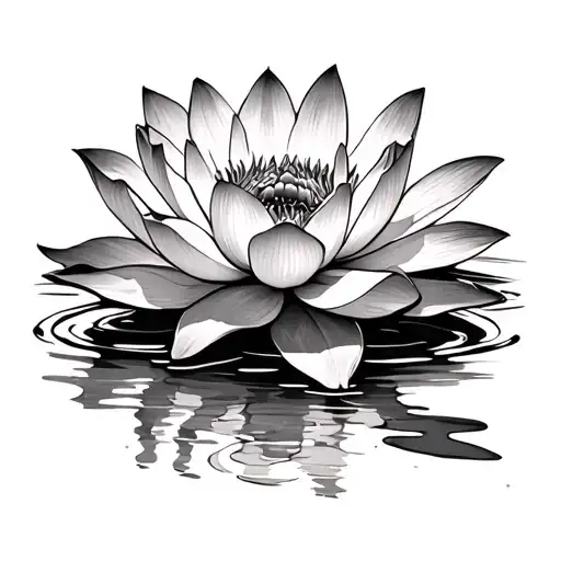 Lotus Flower On Pond