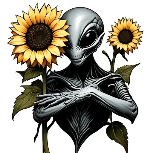 Alien Holding Sunflower