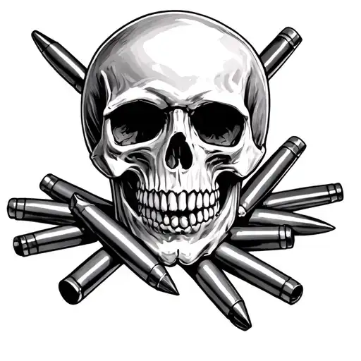 Skull And Bullets Representing Brothera