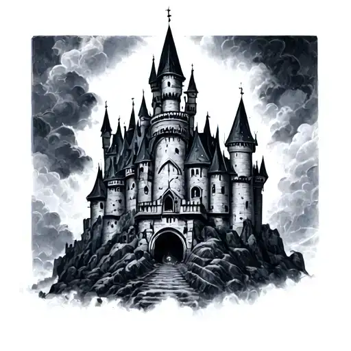 Inverted Castle In Black