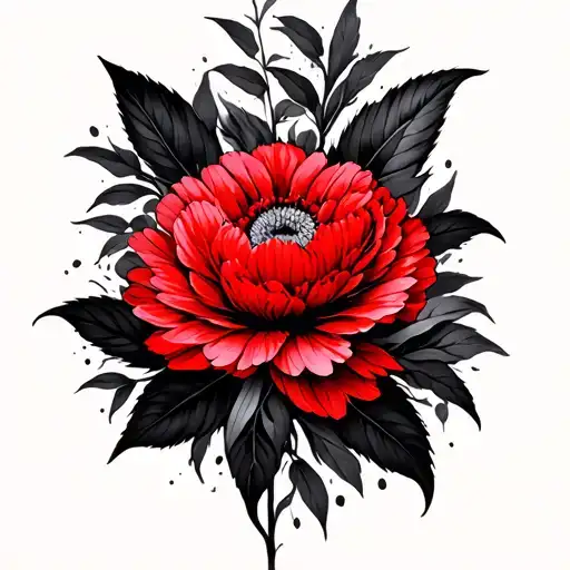 Floody Red Long Flowers In Flowers