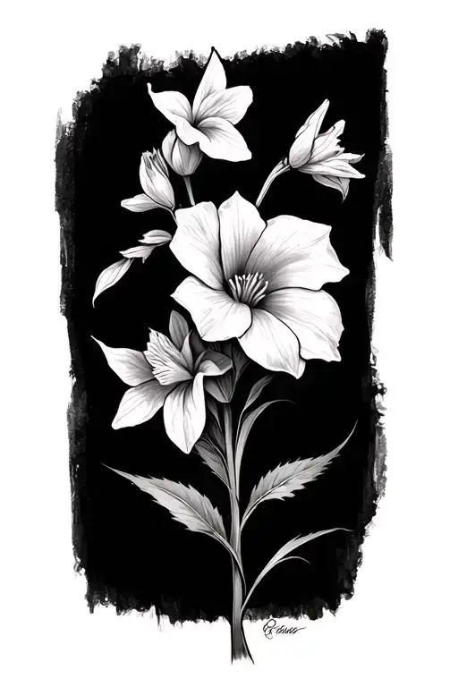 Morning Glory Flower Intertwined With Narcissus Flower