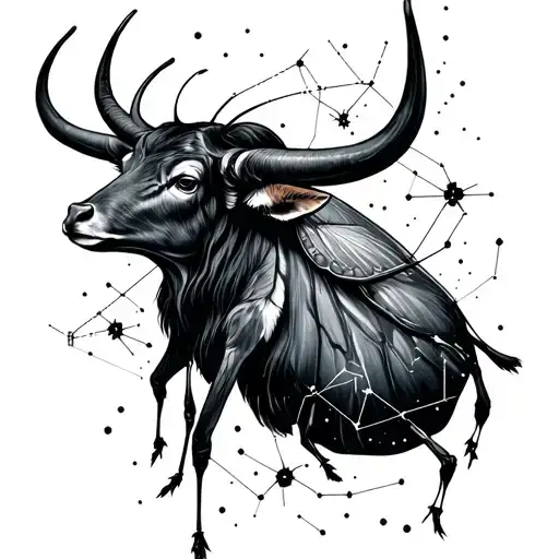 Taurus Constellation And Butter Fly