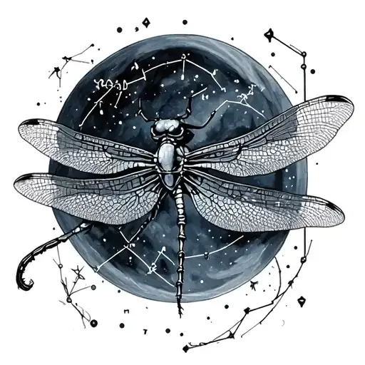 Taurus Constellation And A Dragonfly