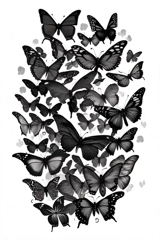 Lots Of Butterfly Flying