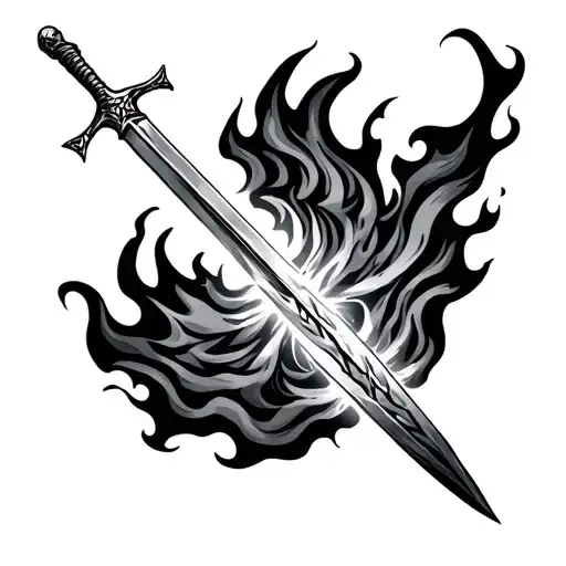 A Flaming Sword Representing The Sword Of The Spirit