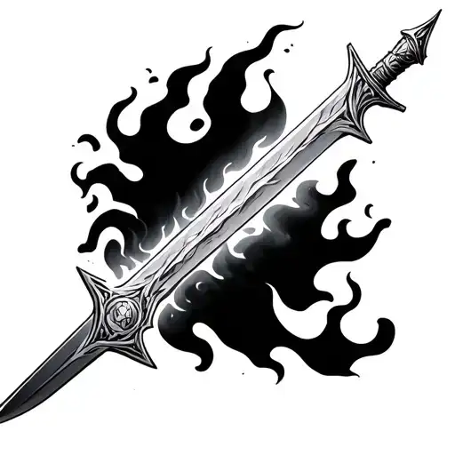 A Flaming Sword Representing The Sword Of The Spirit